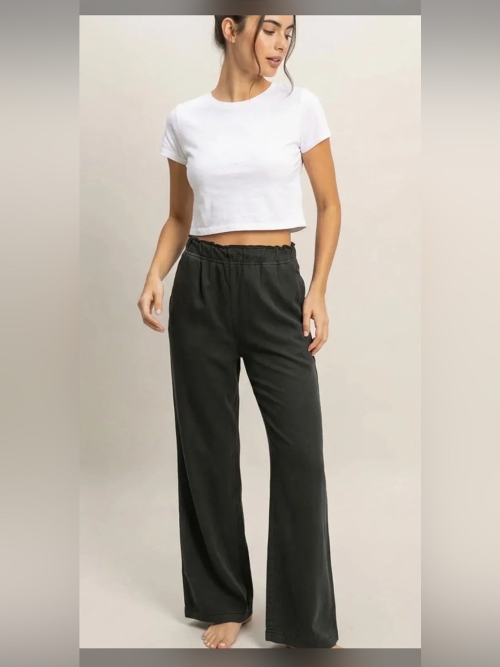 Double Zero Woman’s Elastic Waist Pull On Flare NWOT Large Black